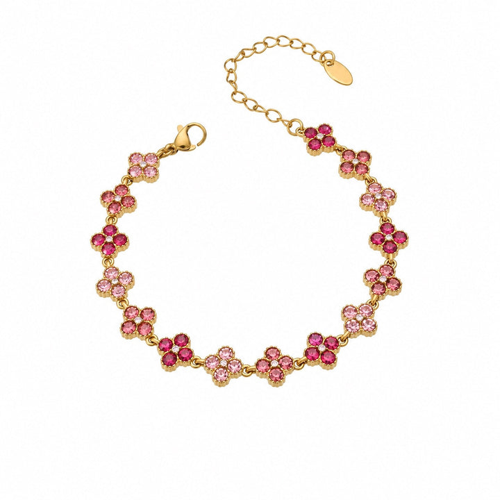 Bracelet Mila rose, finition dorée
