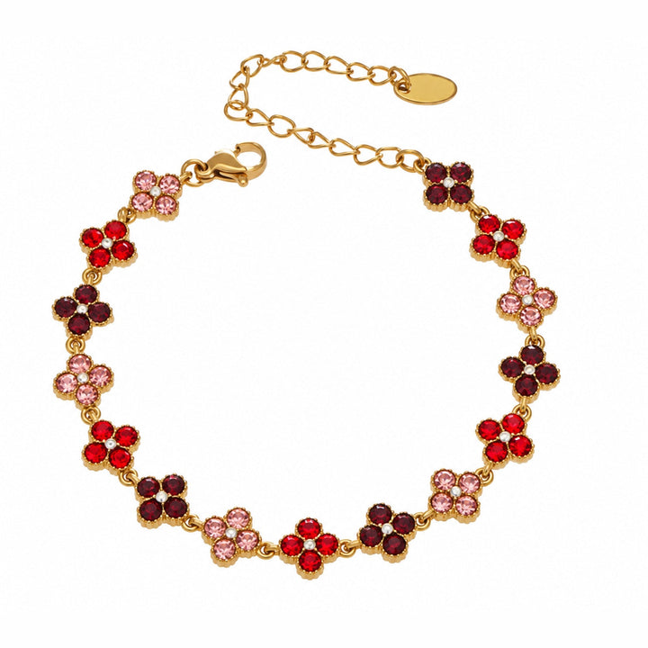 Bracelet Mila rouge, finition dorée
