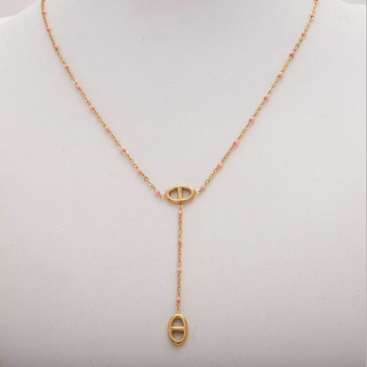 Collier Oria, perles émaillées rouges