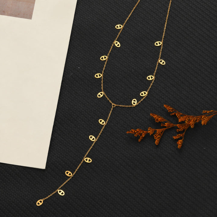 Collier Soline, chaîne fine à maillons marine dorés